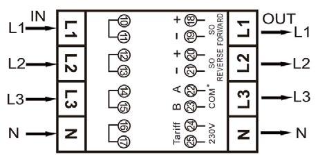 PRO380 100A MID Błędy podstawowe 0.05I b Cosϕ = 1 ±1.5% 0.1I b Cosϕ = 0.5L ±1.5% Cosϕ= 0.8C ±1.