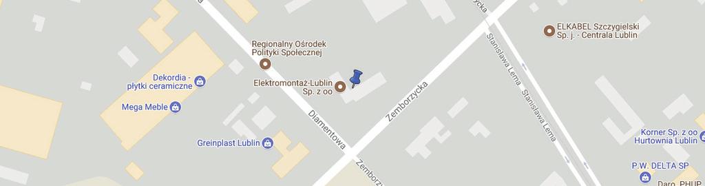 Elektromontaż-Lublin Sp. z o.o. ul. Diamentowa 1 20-447 Lublin tel. centrala: 81 728 62 00 tel. sekretariat: 81 728 62 01 fax. 81 728 62 02 e-mail: sekretariat@elektromontaz-lublin.