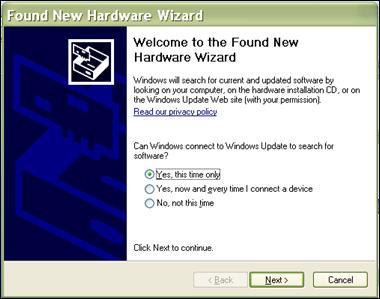 UWAGA: Komunikat systemu Windows dotyczący instalacji sterownika urządzenia będzie wyświetlany każdorazowo przy pierwszym podłączeniu czujnika do nowego portu USB.