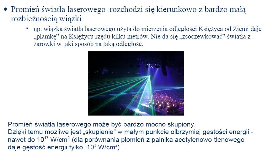 Właściwości światła laserowego
