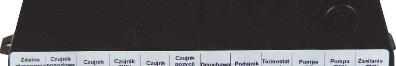 urządzenia. W celu demontażu sterownika z kotła wystarczy wyjąć zielone złączki wysuwając je np. przy pomocy płaskiego wkrętaka, po czym wysunąć przewody czujników i urządzeń z przepustów.