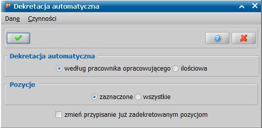 Przypisanie autmatyczne Przypisanie autmatyczne umżliwia w jednym krku pdzielenie całeg raprtu na pracwników: którzy pracwali decyzje wskazane w pszczególnych pzycjach raprcie, alb przydzielając
