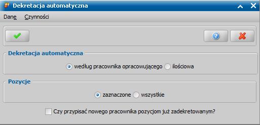 Aby przypisać poszczególne pozycje raportu na poszczególnych pracowników uprawnionych do weryfikacji należy w oknie Zawartość raportu [rodzaj] [moduł] nr [nr raportu]" wybrać menu Operacje, a