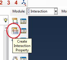 27 Przejdź do modułu Interaction. Wybierz polecenie Create Interaction Property.