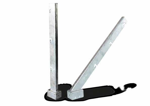 WZMOCNIONY WYSIĘGNIK UKOŚNY I PROSTY POJEDYNCZY 3,0mm HEAVY DUTY UPRIGHT AND INCLINED OUTRIGGER 3.