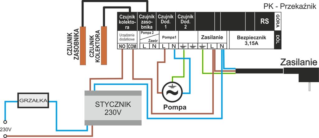 Następnie wybiera się przedział czasowy, w którym funkcja ta będzie aktywna (za pomocą funkcji od godziny oraz do godziny ) Grzałka - Grzałka spełnia funkcję elektrycznego podgrzewania zbiornika.