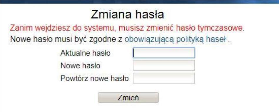 Login podajemy adres e-mail podany podczas zakładania konta Hasło podajemy tymczasowe hasło, które