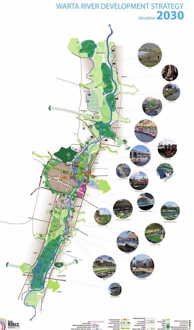 spacer piknik skutery wodne ogródki działkowe moczenie stóp przystanki tramwaju wodnego infrastruktura nadbrzeżna relaks na plaży marina imprezy nad rzeką basen na