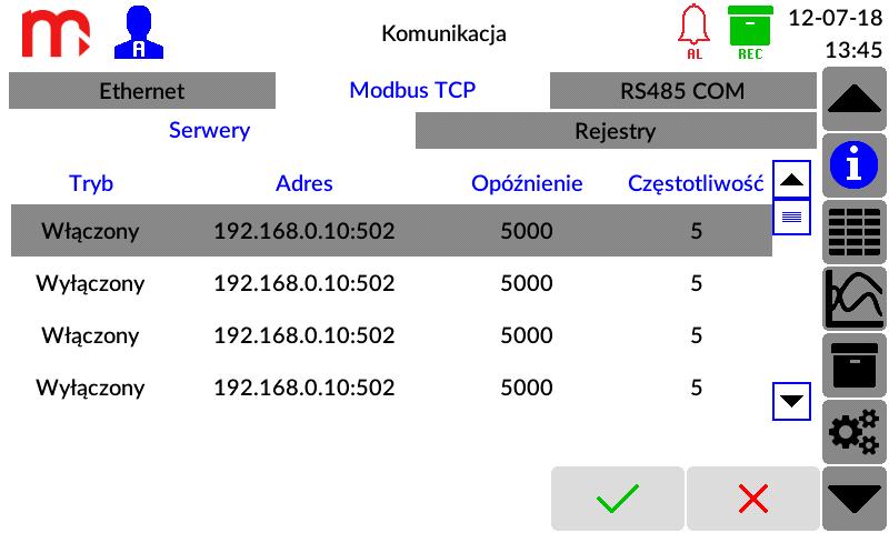 OUT6RL Tryb pracy: Wyłączony (Wyłączony, Normalnie otwarte, Normalnie zamknięte, Pulsacja) [1] [1]: W trybie pracy Normalnie otwarte zamknięcie obwodu przekaźnika następuje w momencie zgłoszenia