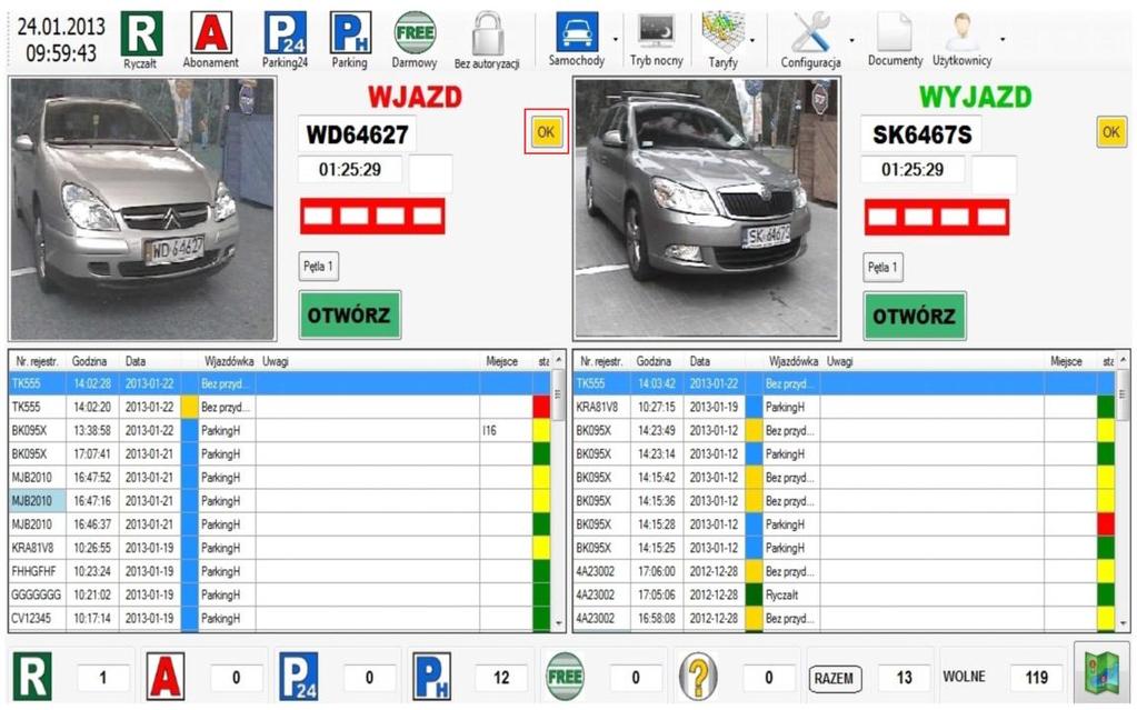 PROCEDURA WJAZDU I WYJAZDU Wjazd pojazdu na parking Wjazd pojazdu na parking obejmuje poniższe podpunkty: 1 wjazd pojazdu na pętlę 1 (pętla indukcyjna lub fotokomórka), 2 odczyt numeru