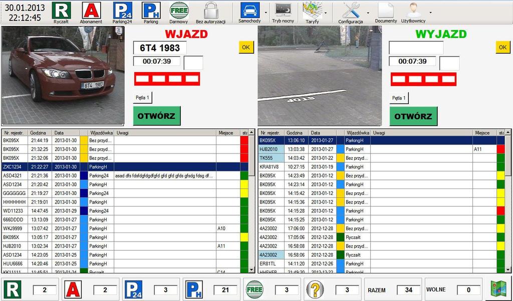 OK uruchomiony zostaje program Parking1 i możemy przystąpić do dalszej