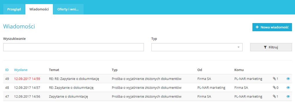 dotyczącej zamówienia, naciśnij przycisk INTERESUJE MNIE TO. Komunikacja.