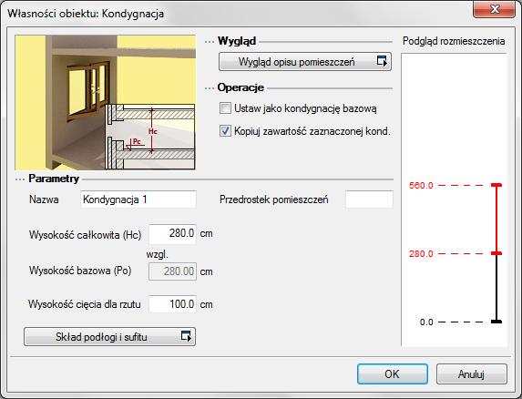 Kondygnacje Pracę w programie możemy rozpocząć od dowolnej kondygnacji: parteru, fundamentów, poddasza, czy piętra.