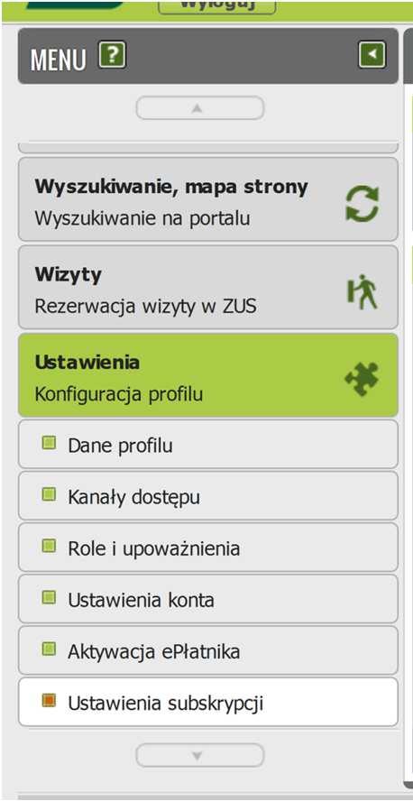 13 Ustawienia subskrypcji Aby na bieżąco mailem lub SMS-em otrzymywać informacje o zwolnieniach lekarskich