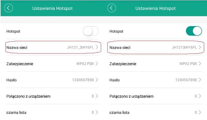 Dodawanie innej kamery (np. działającej w aplikacji Orllo IP) po sieci Hotspot: 1.