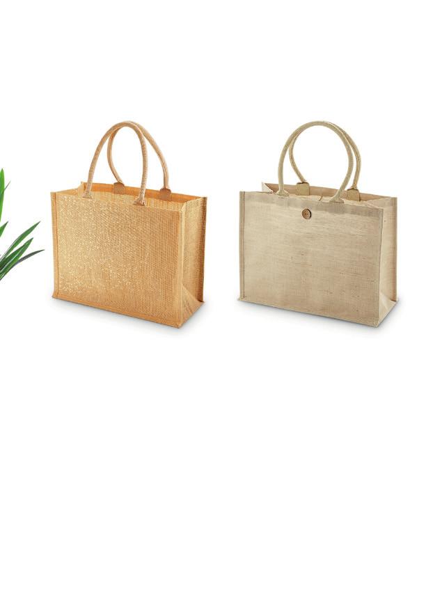 do noszenia Uszyta z dodatkiem błyszczącej, złotej nici Długość uszu: 55 cm Wymiary: 42 x 33 x 19 cm Pojemność: 21 L W447 Torba na Zakupy Juco Laminowany materiał juco (juty 72% i bawełny 28%)
