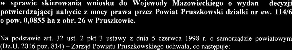 Uchwała Nr :g94../..z?lś?lz.../20i6 Zarządu.