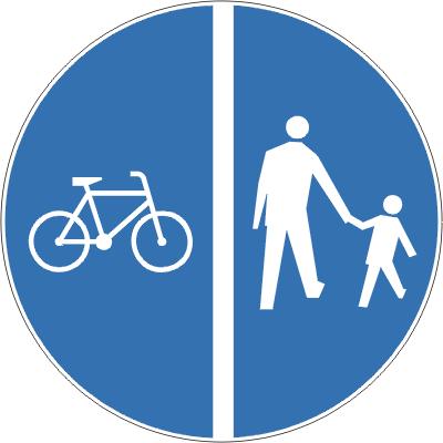4. Po drodze oznaczonej tym znakiem można jechać rowerem: a.