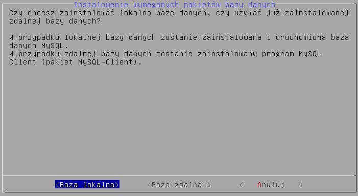 26 ACCO NET SATEL 16. Zdecyduj, czy zainstalować wymagane pakiety systemowe konieczne do instalacji ACCO NET, czy nie. Jeśli tak, wybierz Kontynuuj i naciśnij ENTER.