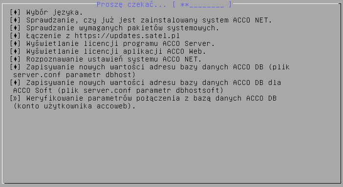 54 ACCO NET SATEL 19. Zostaną wyświetlone informacje o postępie aktualizacji systemu. 20. Wybierz Tak i naciśnij ENTER, żeby zaktualizować pakiety systemu operacyjnego. 21.