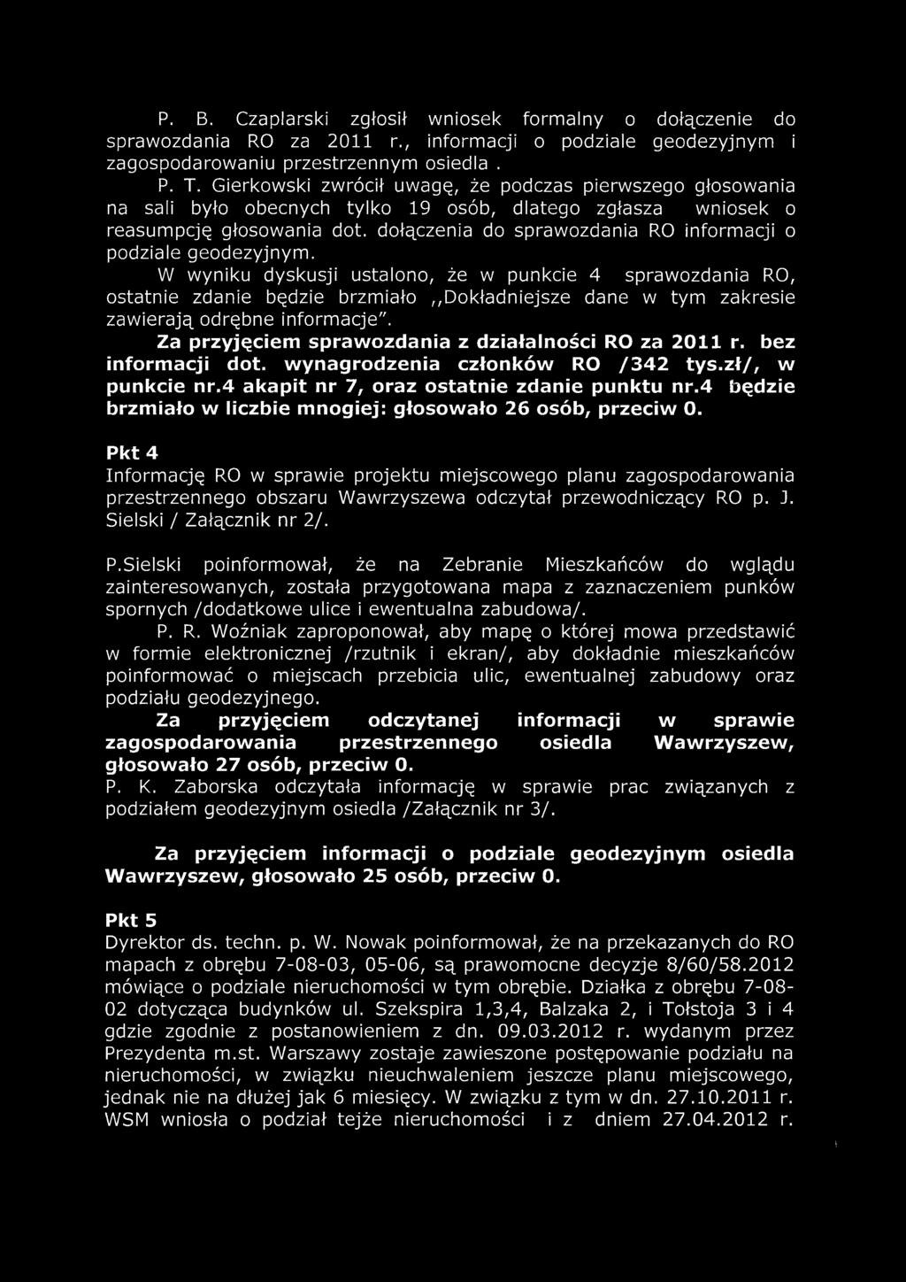 dołączenia do sprawozdania RO informacji o podziale geodezyjnym.