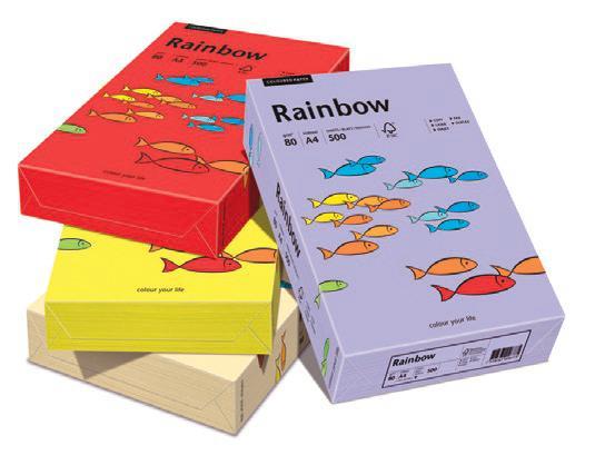 4.1 Papiery ksero białe i kolorowe Papier ksero kolor Rainbow Papyrus Wysokiej jakości kolorowy papier, bezdrzewny, barwiony w masie, o szerokim wachlarzu kolorystycznym.