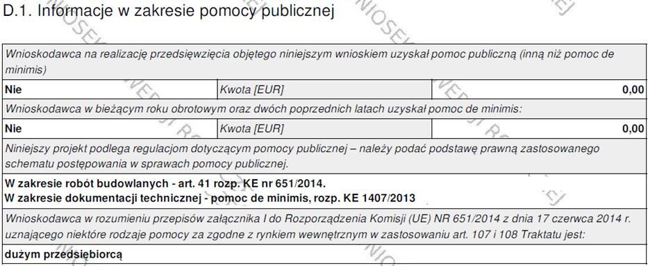 podstawę prawną wnioskowanej pomocy, zakres, którego dotyczy pomoc publiczna danego rodzaju, określić rozmiary przedsiębiorstwa według zasad określonych w Załączniku Nr I Definicja MŚP do