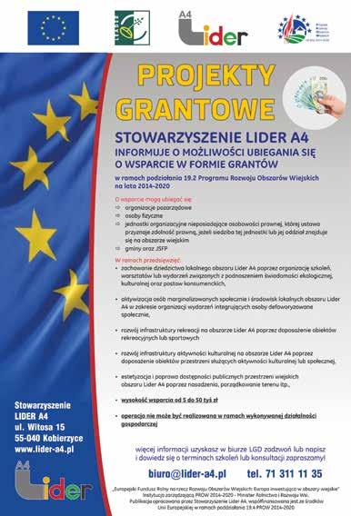 INFORMACJE GMINNE 3 Projekt Decydujmy - partycypacja społeczna w Gminie Kobierzyce Miło nam zakomunikować, iż projekt Decydujmy partycypacja społeczna w Gminie Kobierzyce przygotowany przez