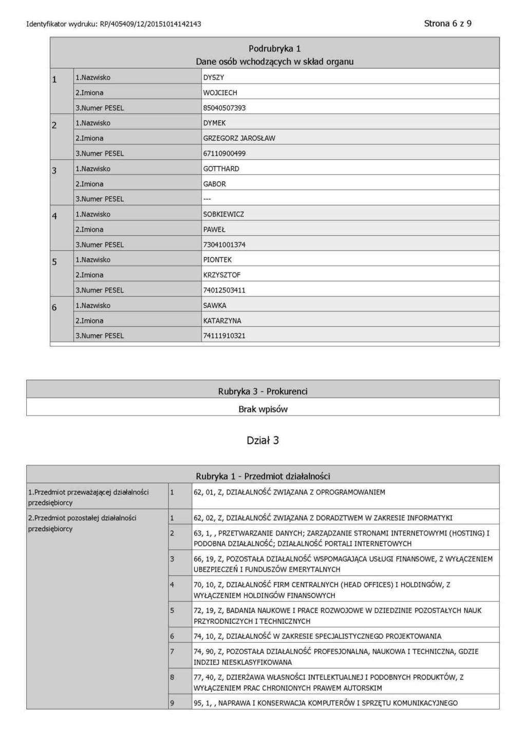 DOKUMENT INFORMACYJNY
