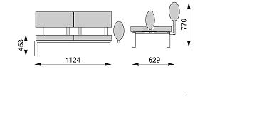 poz. 16 SIEDZISKO moduł 2 osobowy typu LINEA LN lub równoważne siedzisko z oparciem, składające się z modułu 2 osobowego - proste i w
