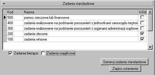 OPS posiada oprócz własnych zadania zlecone lub inne zaznaczamy je odpowiednio haczykami.