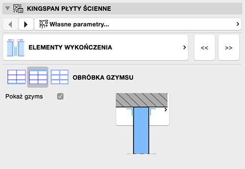 7.1.7. ELEMENTY WYKOŃCZENIA (obróbki blacharskie) Na tej stronie użytkownik decyduje o wyborze obróbek blacharskich