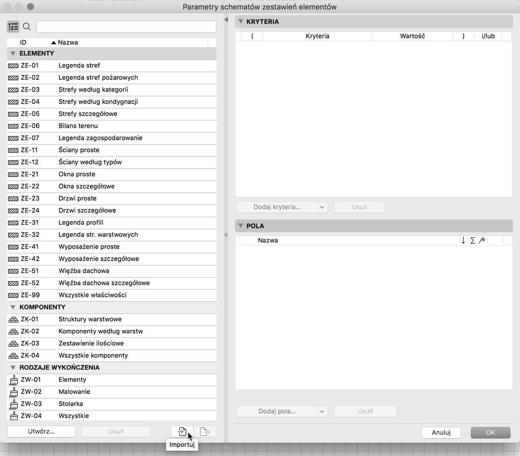 Listy dostępne są z menu Dokumentacja/Dodatki do Listy/Listy Komponentów. Użytkownik ma do wyboru 2 listy: KINGSPAN - obróbki blacharskie oraz KINGSPAN - Panele. 8.3.