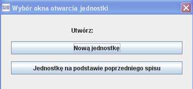 szkół/placówek, które mają źle wygenerowaną identyfikację), po wybraniu funkcji Nowa jednostka pojawi się okno Rodzaj spisu naleŝy wskazać odpowiedni termin spisu i potwierdzić OK :