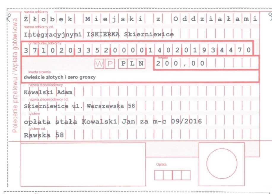 Załącznik nr 1 1.Wpłaty za pobyt dziecka w żłobku i opłata za wyżywienie powinna być wniesiona na rachunek bankowy o numerze: 37 1020 3352 0000 1402 0193 4470 1.