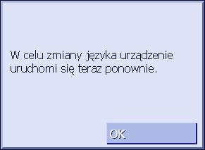 Stuknięcie otwiera okno, informujące o koniecznym, ponownym starcie.