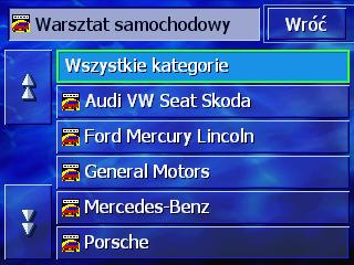 Otwiera się okno KATEGORIA. 6. Za pomocą przycisków Do góry i Na dół (lub za pomocą przewijania) możesz przeglądać listę kategorii. 7.
