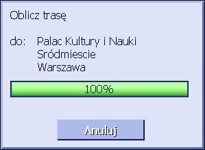 Zatrzymaj symulację Symulację zakończyć można w każdej chwili. 1. Naciśnij klawisz MENU, po prawej, poniżej wyświetlacza. 2. Stuknij w oknie CEL JAZDY, w przycisk W prawo. 3.