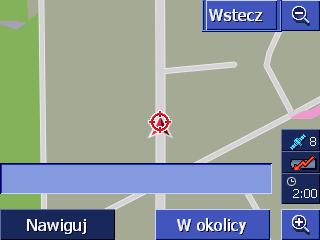 5.3.2 Widok mapy SZUKAJ CELU W widoku mapy, SZUKAJ CELU, można wybrać cel bezpośrednio z mapy lub zapoznać się dokładniej z danym obszarem.