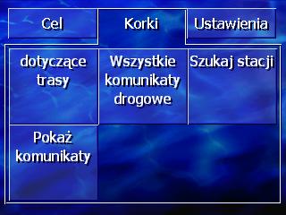 Okno CEL JAZDY jest otwarte. 7.2 Szukaj stacji Przegląd AVIC-S1 może automatycznie wyszukać stację radiową o najlepszej jakości sygnału.
