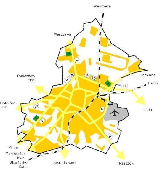 Wykonawca Konsorcjum w składzie: 16/107 2.2.3. Transport lotniczy Port Lotniczy Radom - Sadków zlokalizowany jest około 4 km na wschód od centrum miasta Radomia, przy ulicy Lubelskiej.