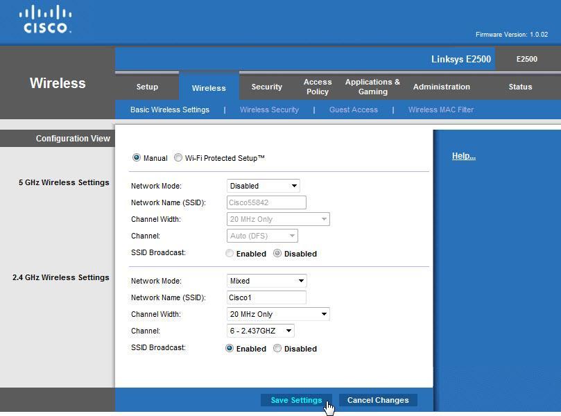 W polu "Password" wpisz "admin". Pojawi się ekran "Setup screen". Kliknij zakładkę Wireless.