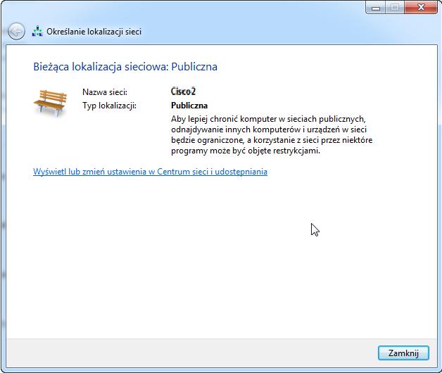 lokalizację sieć publiczna.