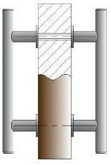Mocowanie Typ - 05 pochwyt jednostronny, drzwi drewniane mocowanie ukryte,