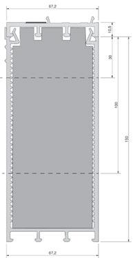 TSUK68-150 RC szary** 67,2x150mm 9 * tylko z adapterem profilu podprogowego ** profil zewnętrzny biały koekstruzja z