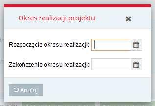 Wygenerowane przez system tabele budżetowe będą wymagały wprowadzenia wszystkich danych. W tym przypadku pierwszym krokiem jest określenie terminów realizacji projektu.