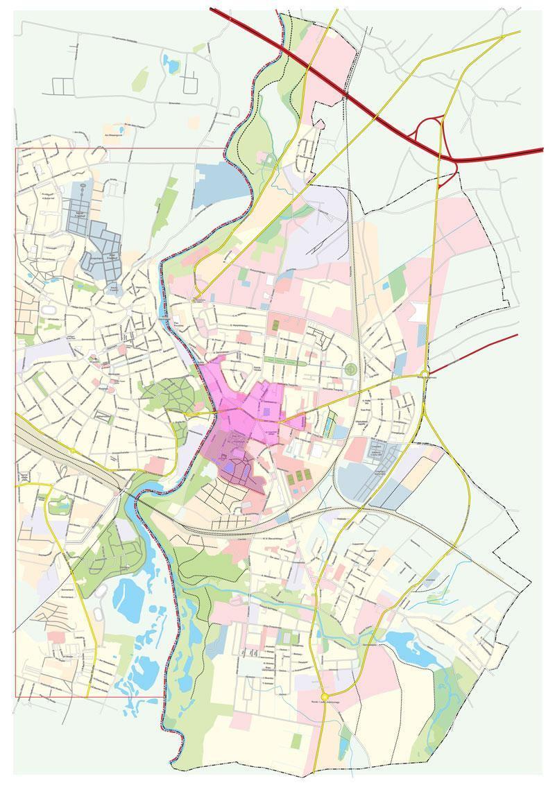 Mapa 1. Graficzne przedstawienie obszaru wyznaczonego do rewitalizacji w Zgorzelcu.