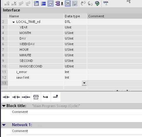 Z listy zmiennych Interface dodać zmienne jak poniżej.