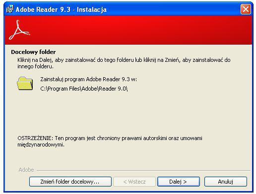 Po rozpakowaniu program przechodzi do kolejnego etapu, w którym użytkownik dostosowuje parametry