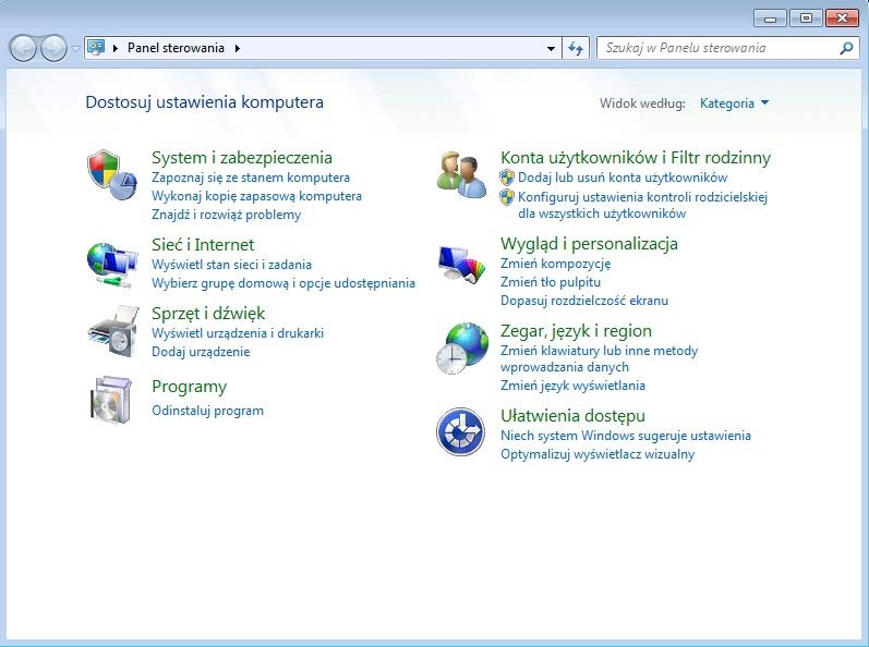 Skrócona instrukcja obsługi 3.3.3) Windows 7/8/8.1/10 Krok 1) Naciśnij na Start Panel sterowania Wyświetl stan sieci i zadania w przypadku Windows 7.
